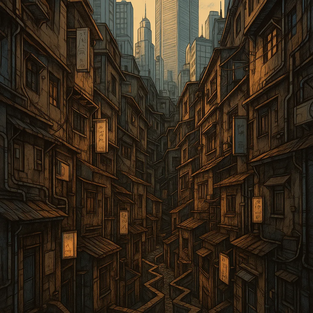 City’s Maze-like Streets Stretched Between Towering High-rises