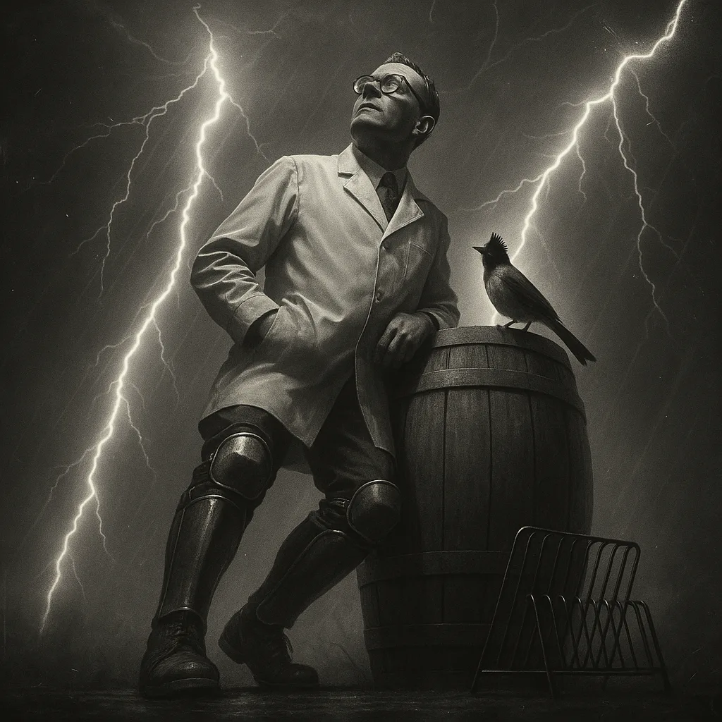 Towering Mid-20th Century Atomic Age Cold War Scientist-type Figure—armored Greaves