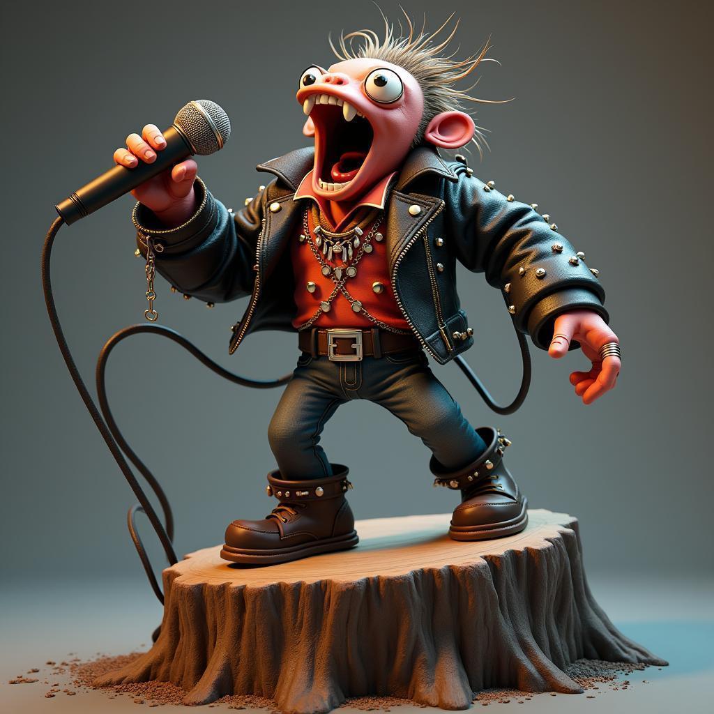 Punk Rock Platstumppus Shouting From a Stump