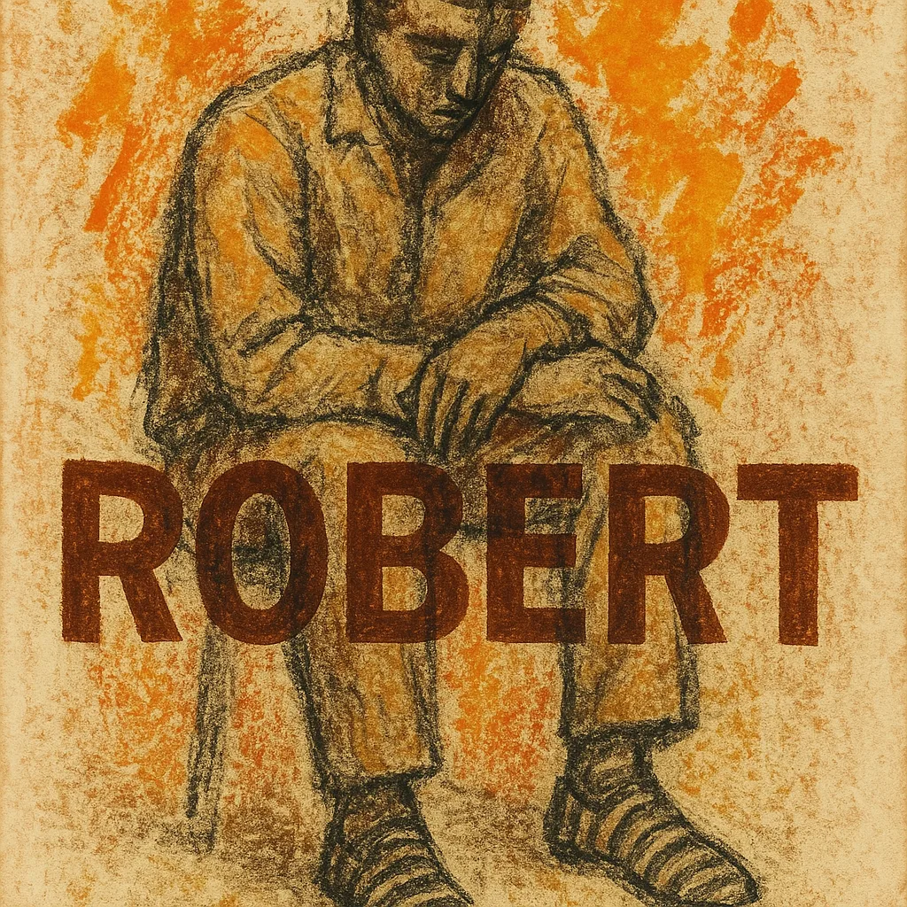 Seated Figure Wearing Striped Shoes Is Depicted in an Artistic