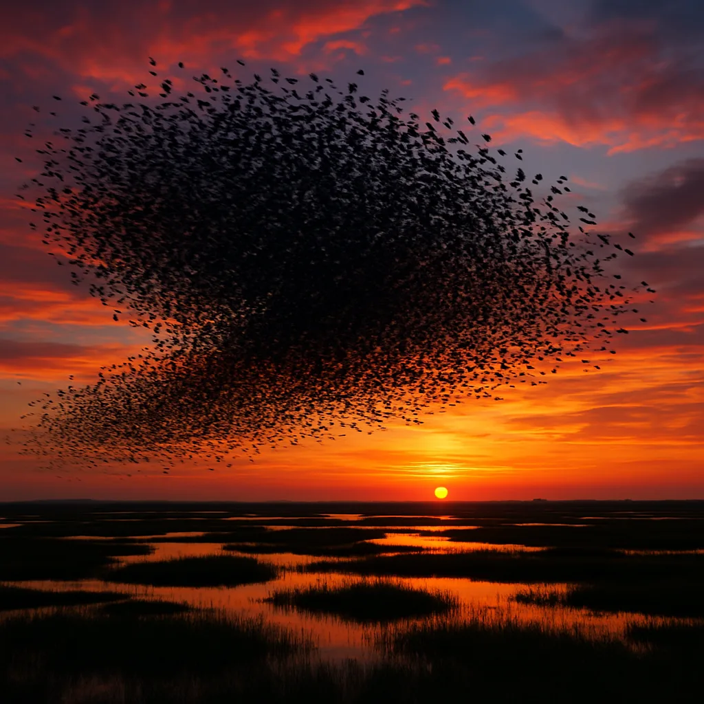 Massive Flock of Birds Takes Flight