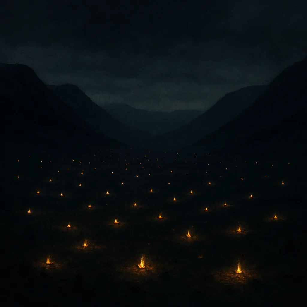 Scattered Multitude of Distant Campfires Twinkles