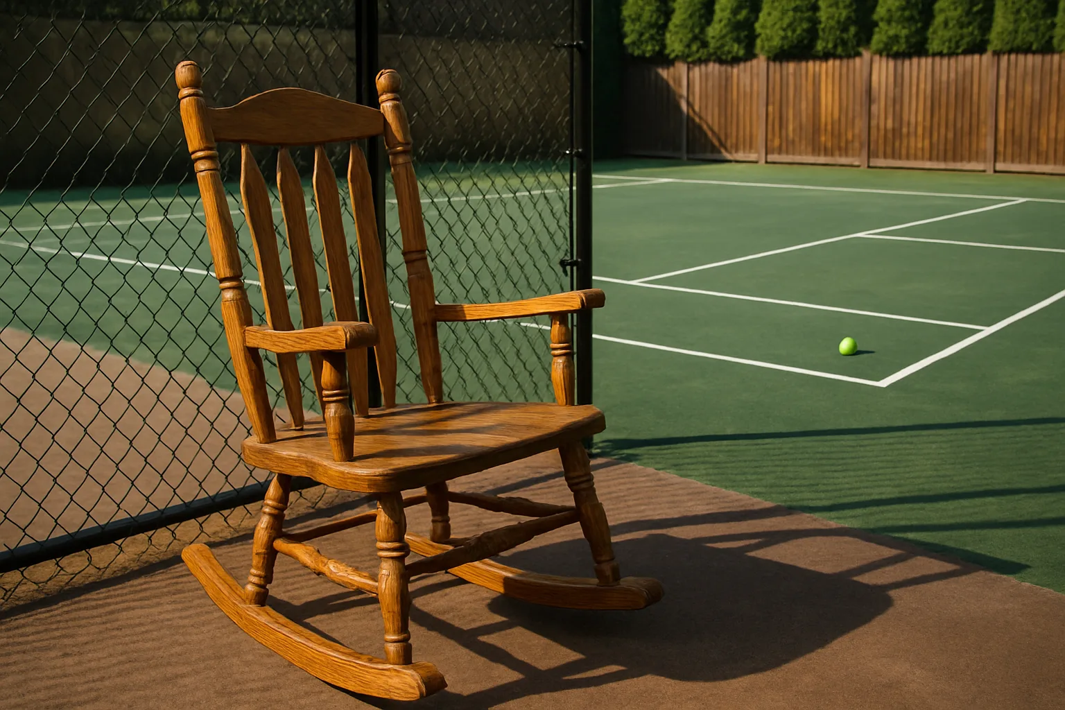 Polished Oak Rocking Chair with a Rustic Design Rests