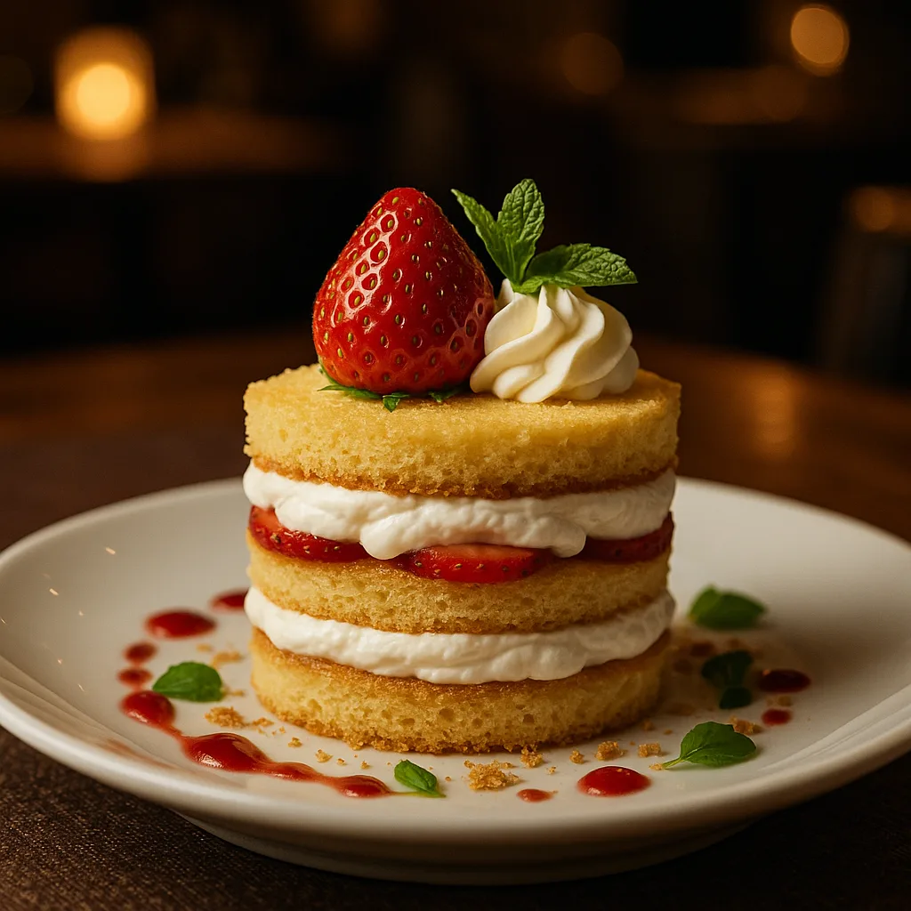 Plated Dessert Featuring Layered Cake
