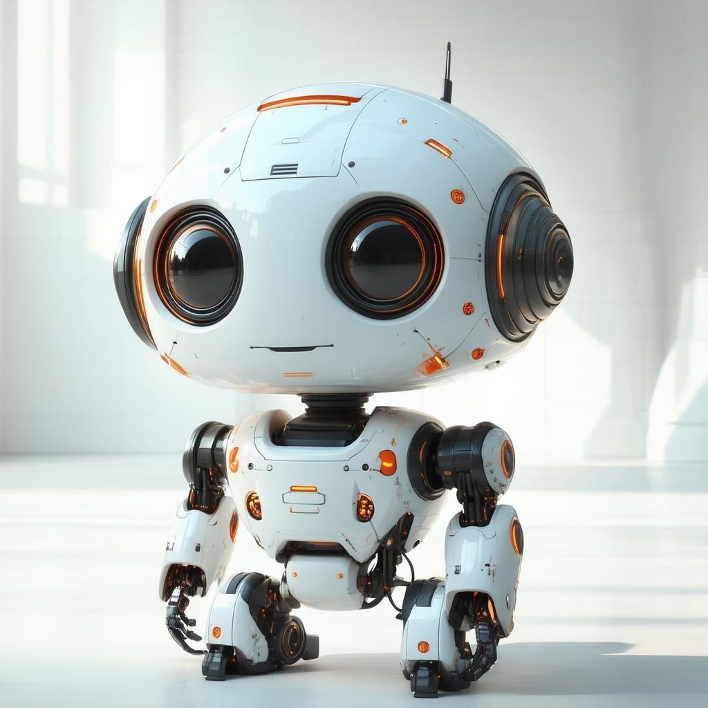 Vintage White and Orange Robot With Speaker Head