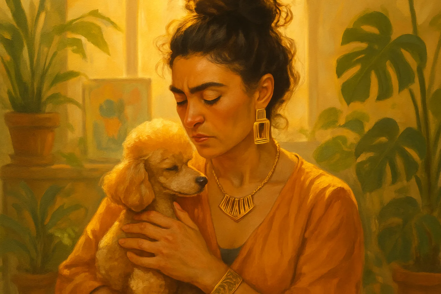 North African Artist with a Messy Bun