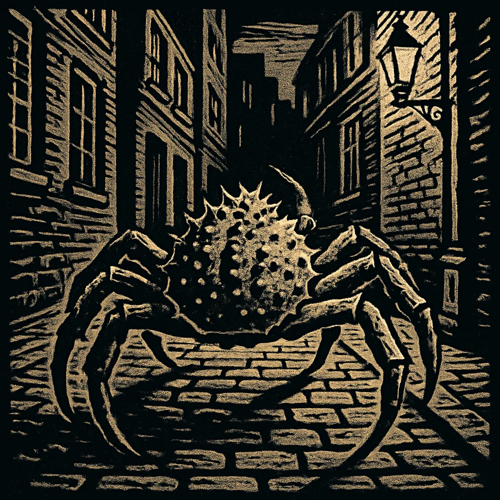 Single Massive and Spiny King Crab Navigates the Shadowy