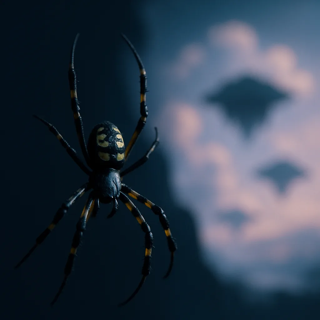 Single Black and Gold Garden Spider