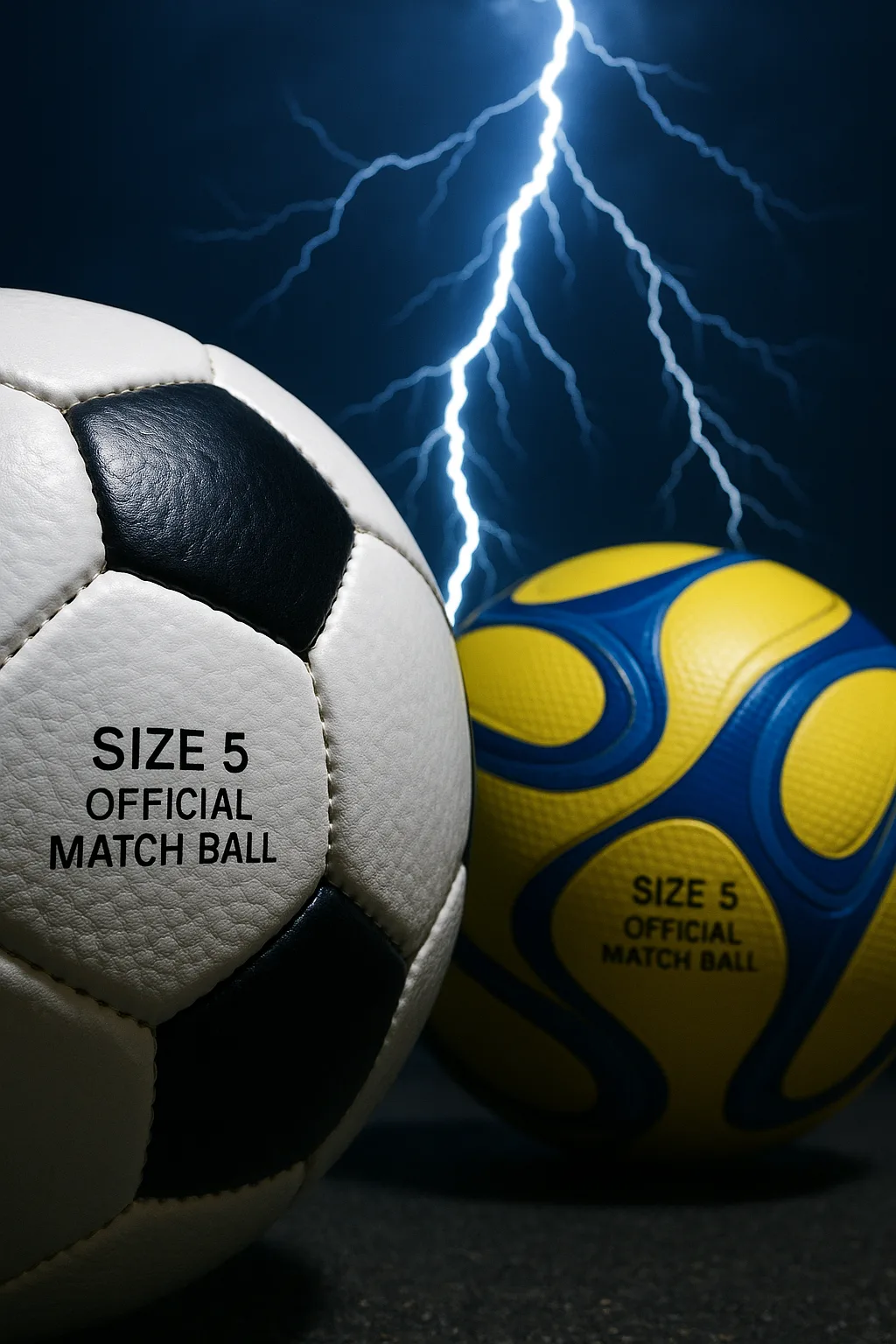 Precise and Calculated Compositions Frame Two Distinct Soccer Balls