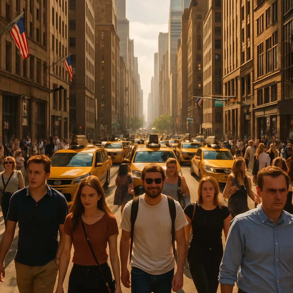 Lively Street in New York City