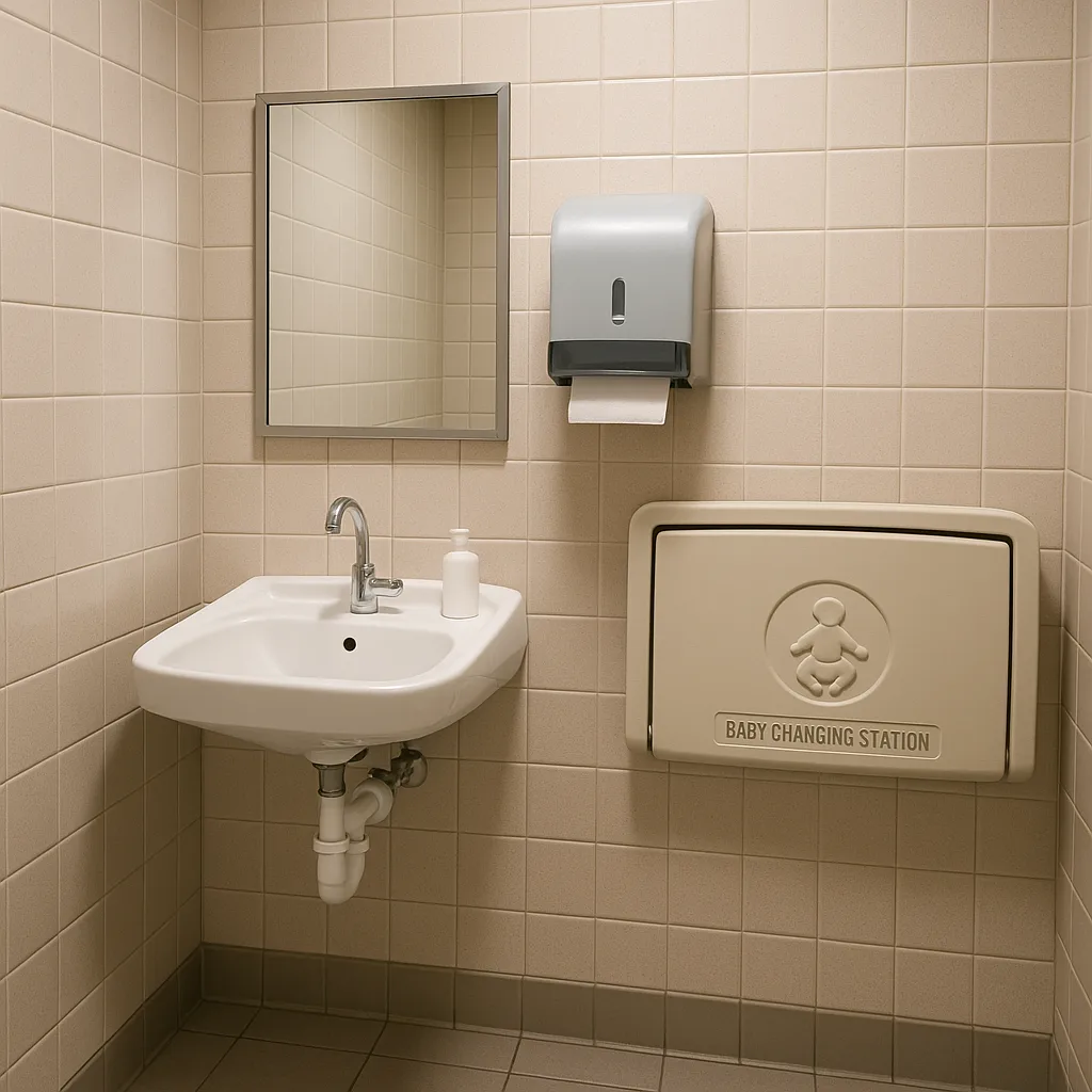 Small Public Restroom with a Sink
