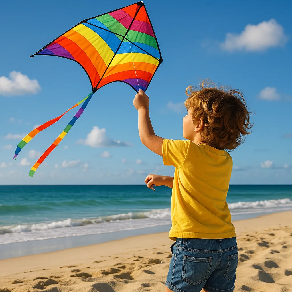 Young Boy or Girl Getting Ready to Fly a Vividly