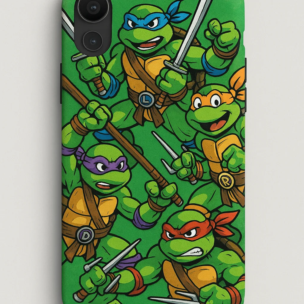 Phone Case Featuring a Vibrant Collage of Teenage Mutant Ninja