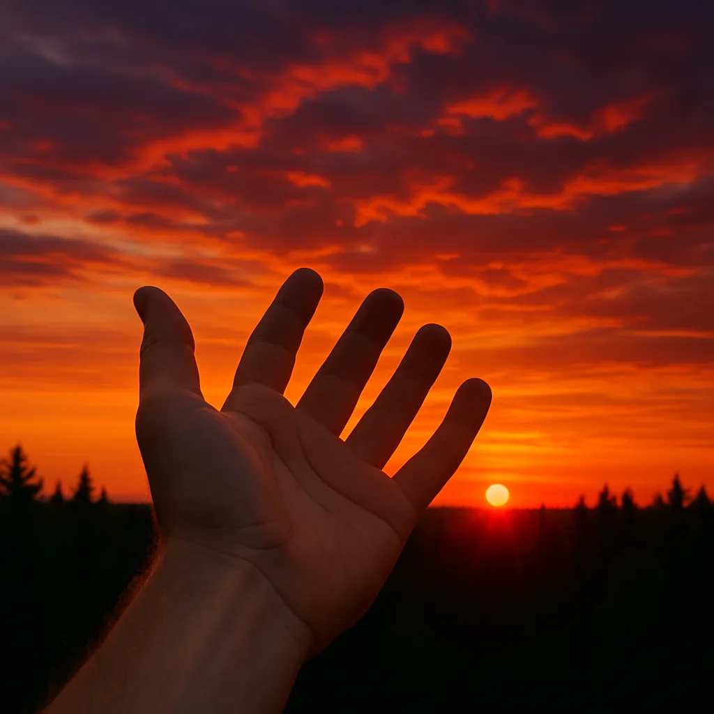 Hand Reaches Out Toward the Viewer