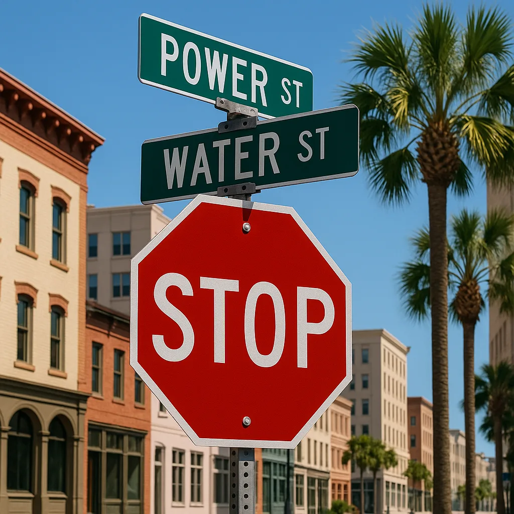 Stop Sign at the Intersection of Power Street