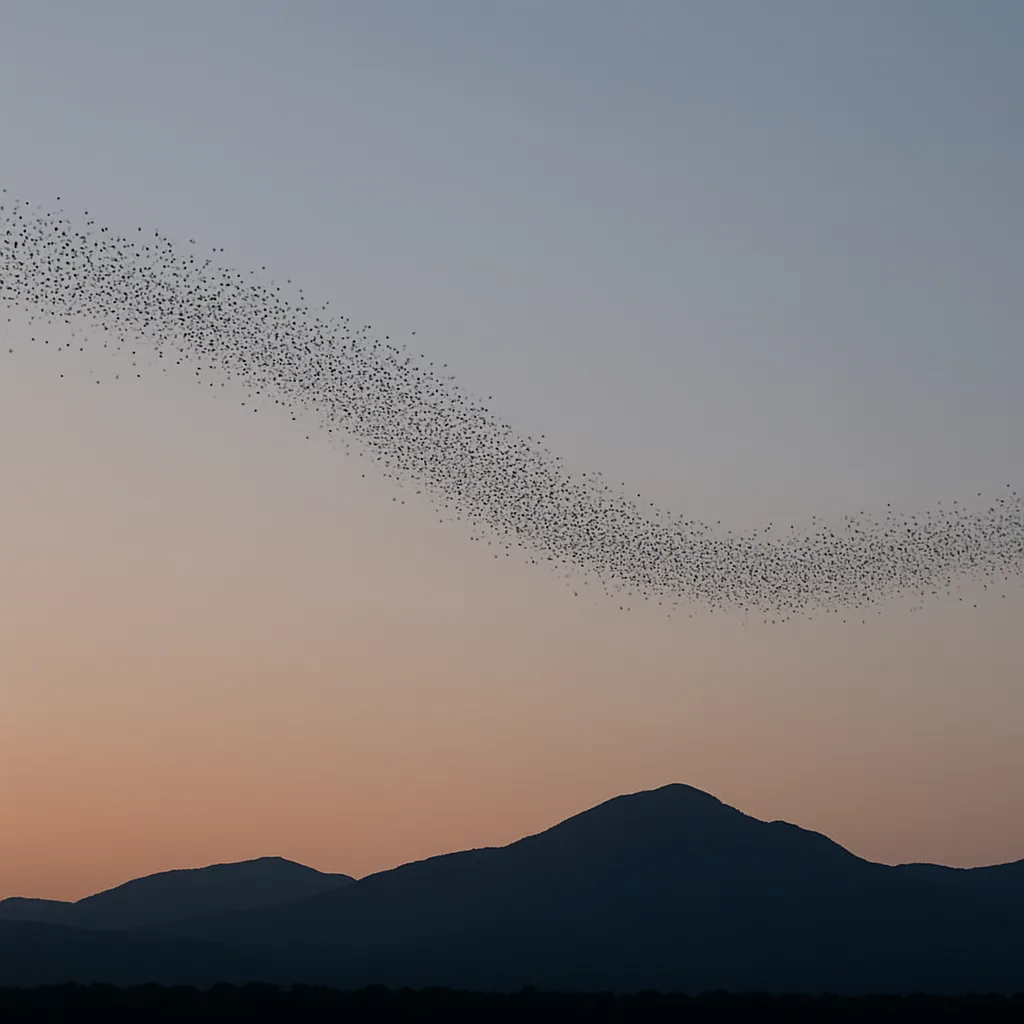 Countless Distant Specks of Migratory Birds Form a Vast