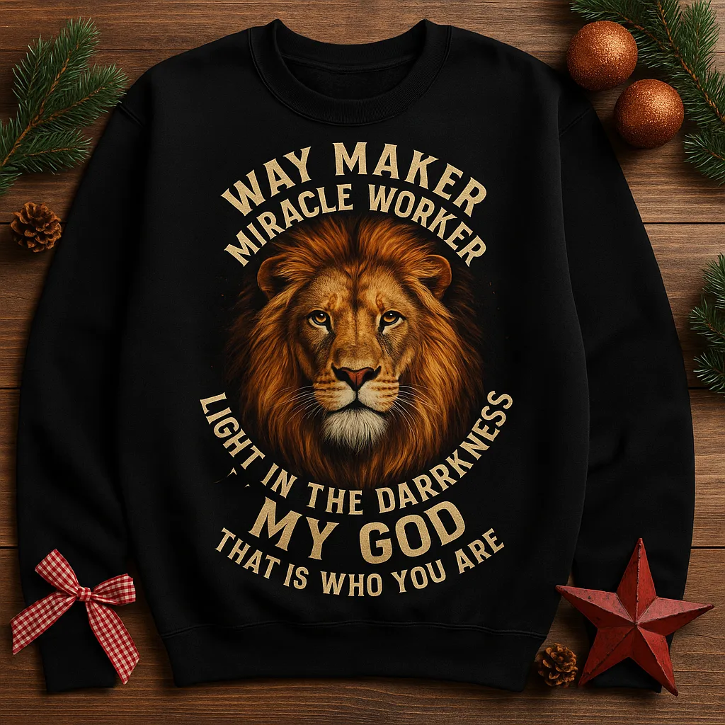 Black Sweatshirt Featuring a Lion's Face