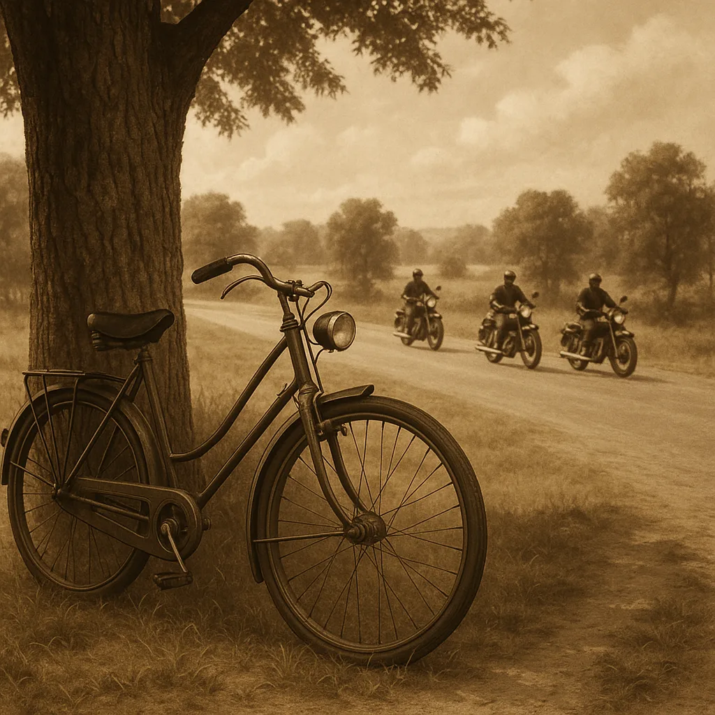 Classic Bicycle Leans Against a Tree