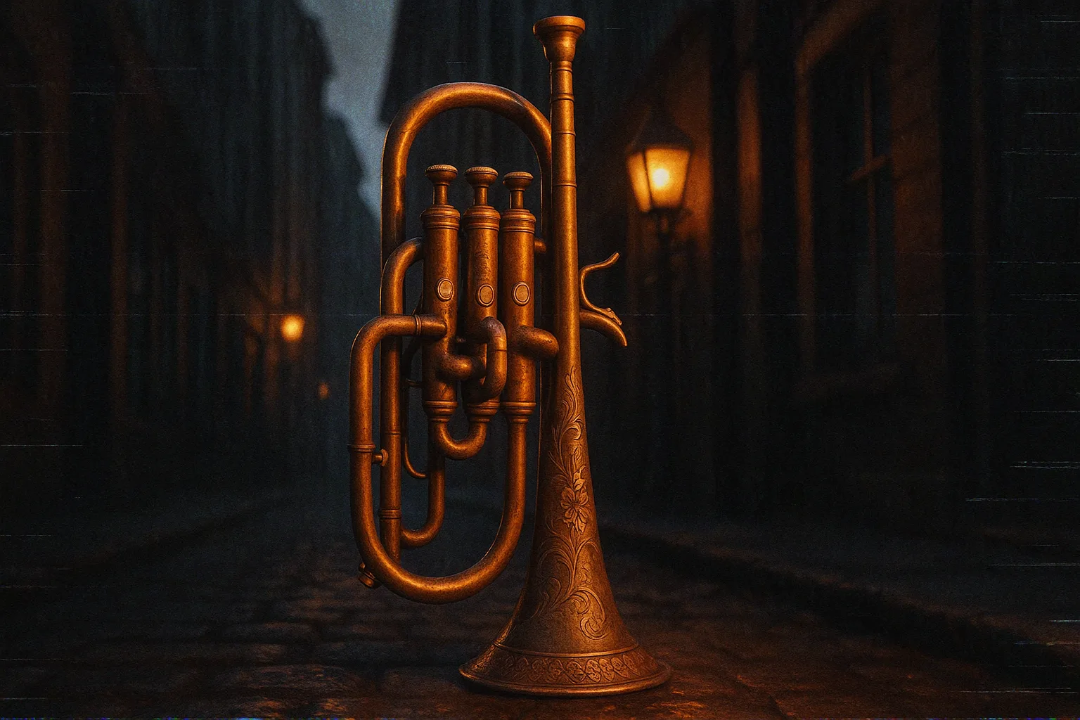 Within the Gas-lamp Lit Narrow Alleys of a Victorian-era Town