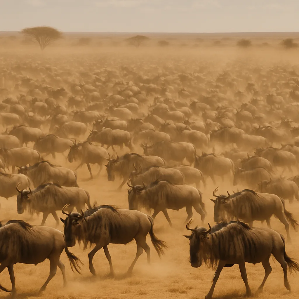 Vast Herd of Wildebeest