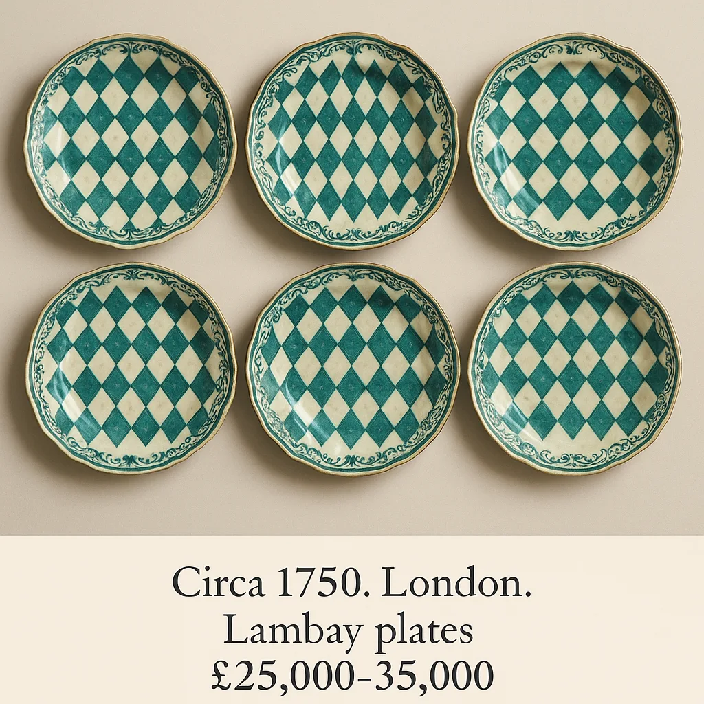 Six Finely Crafted Ceramic Plates
