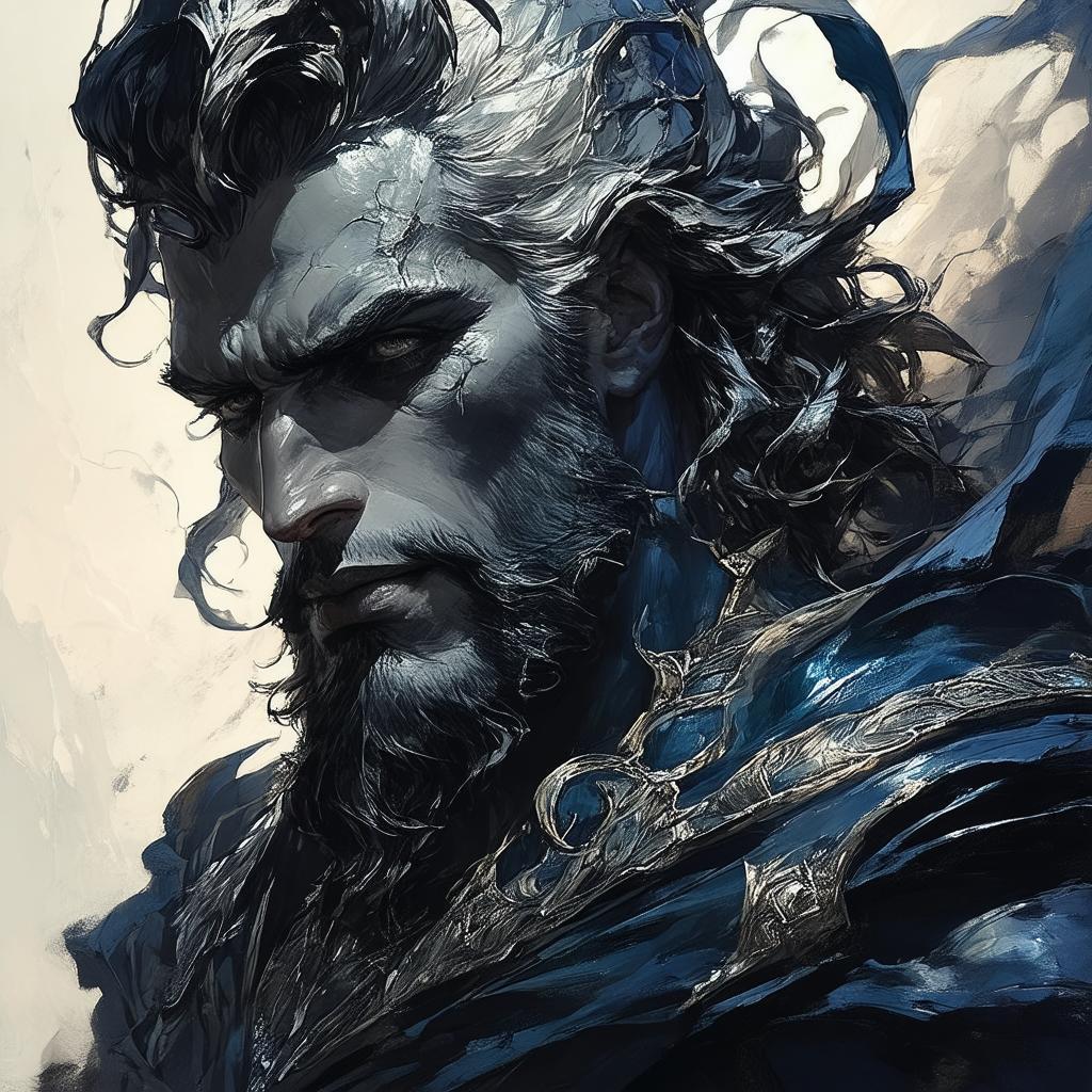 Hades in a Grainy Elegant Mythological Portrait