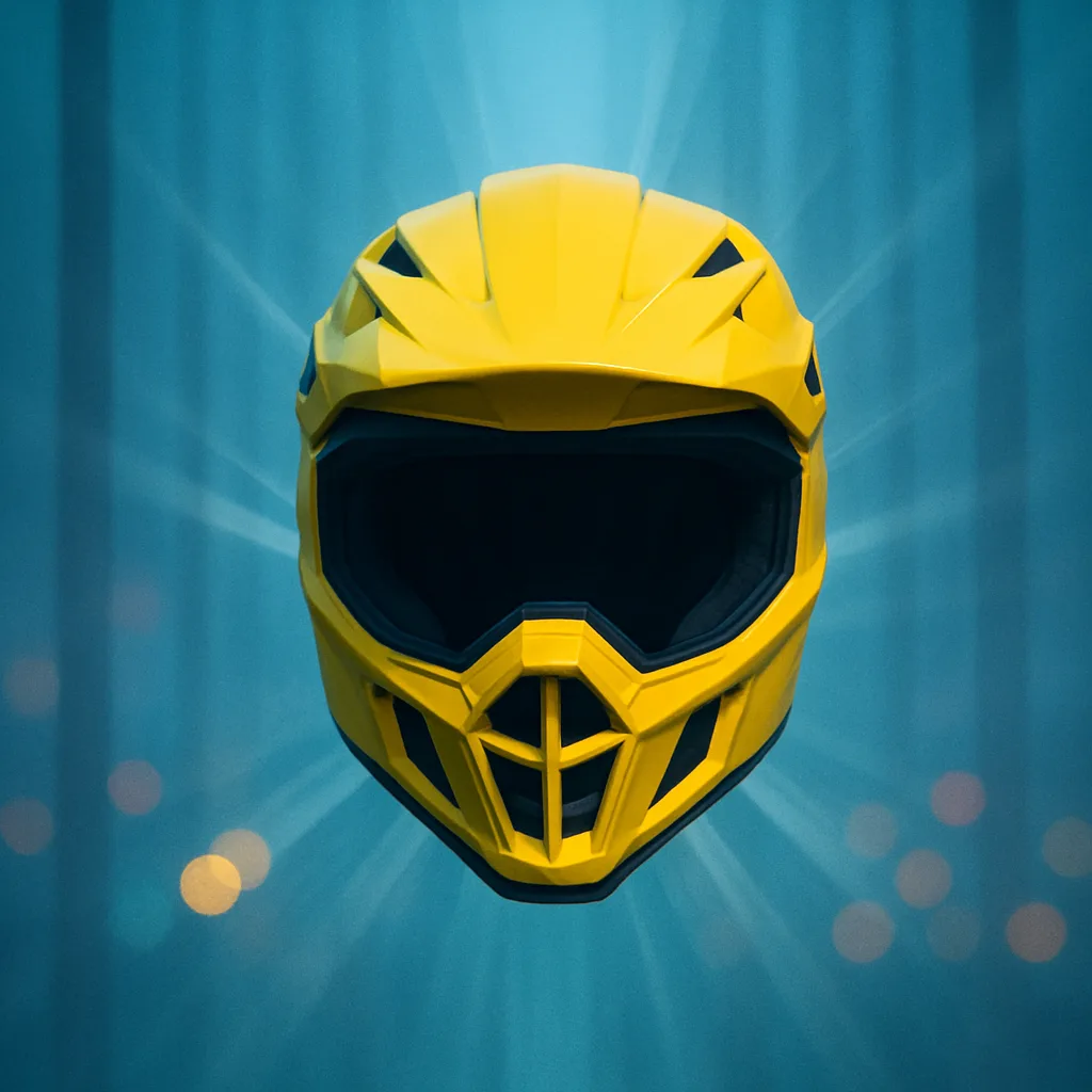 Single Bright Yellow Crash Helmet