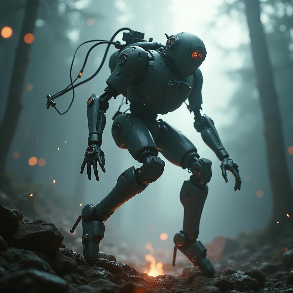 Retro Combat Walker Vaults a Dramatic Rift