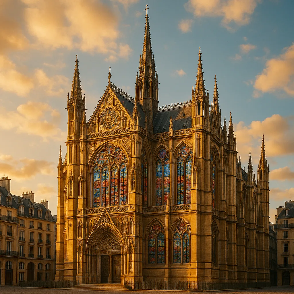 Elaborate Gothic Cathedral in the Center of Paris