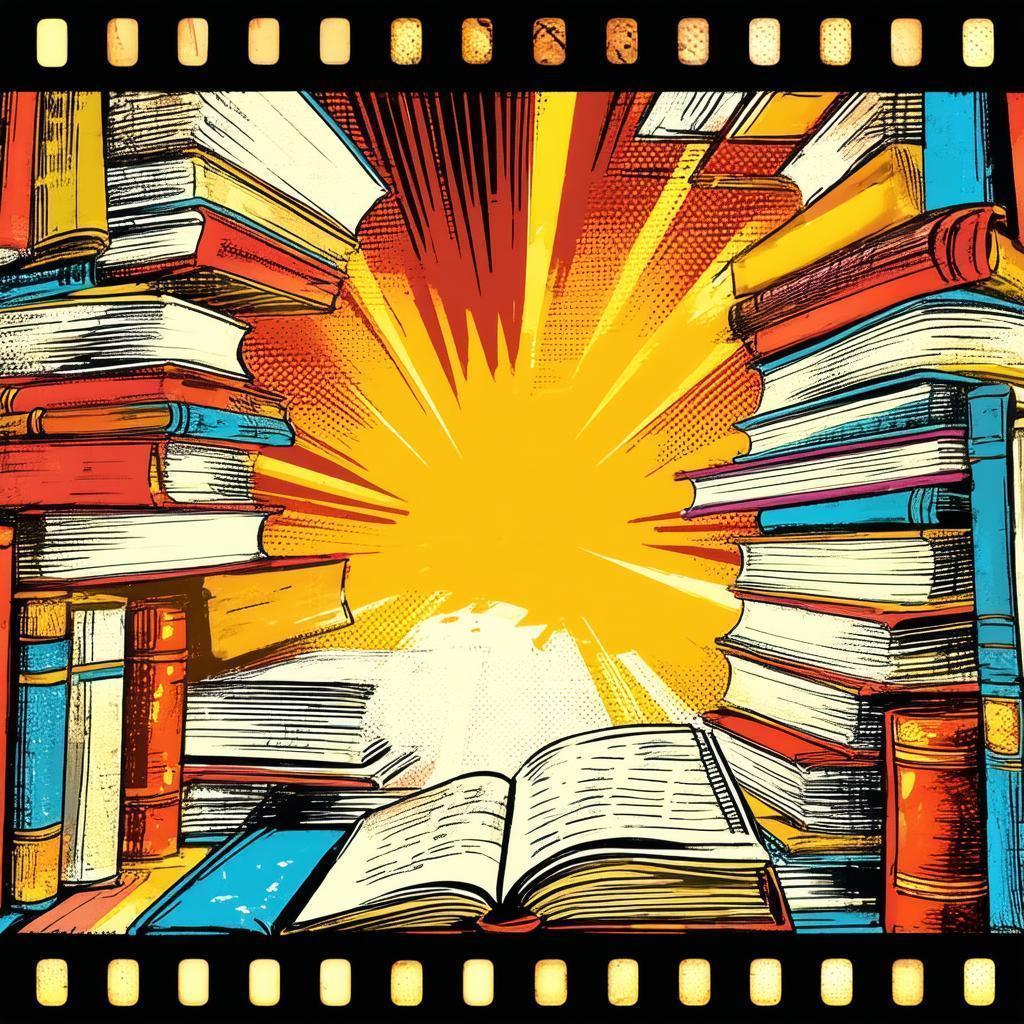 Books Unspooling Through a Vibrant Comic Filmstrip