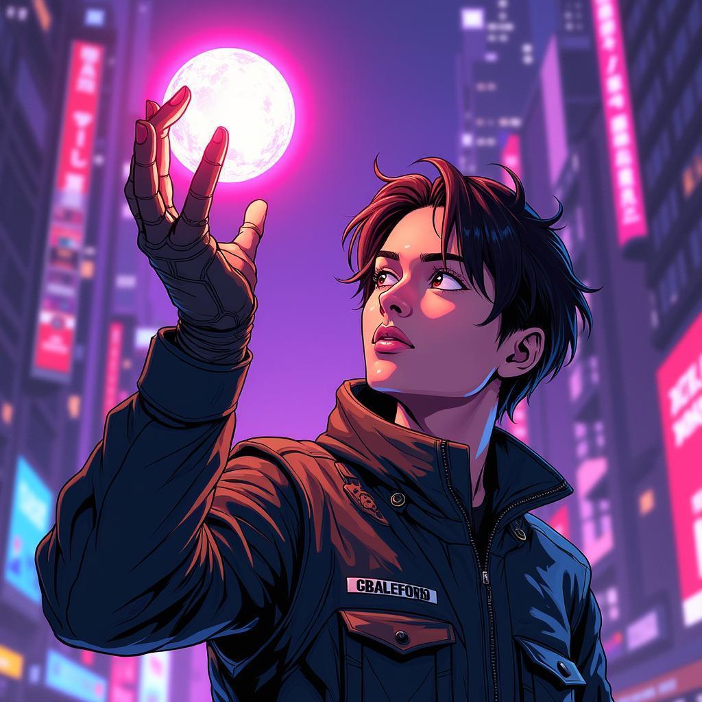 Glowing Alien Orb Hovering Over a Soldier's Hand