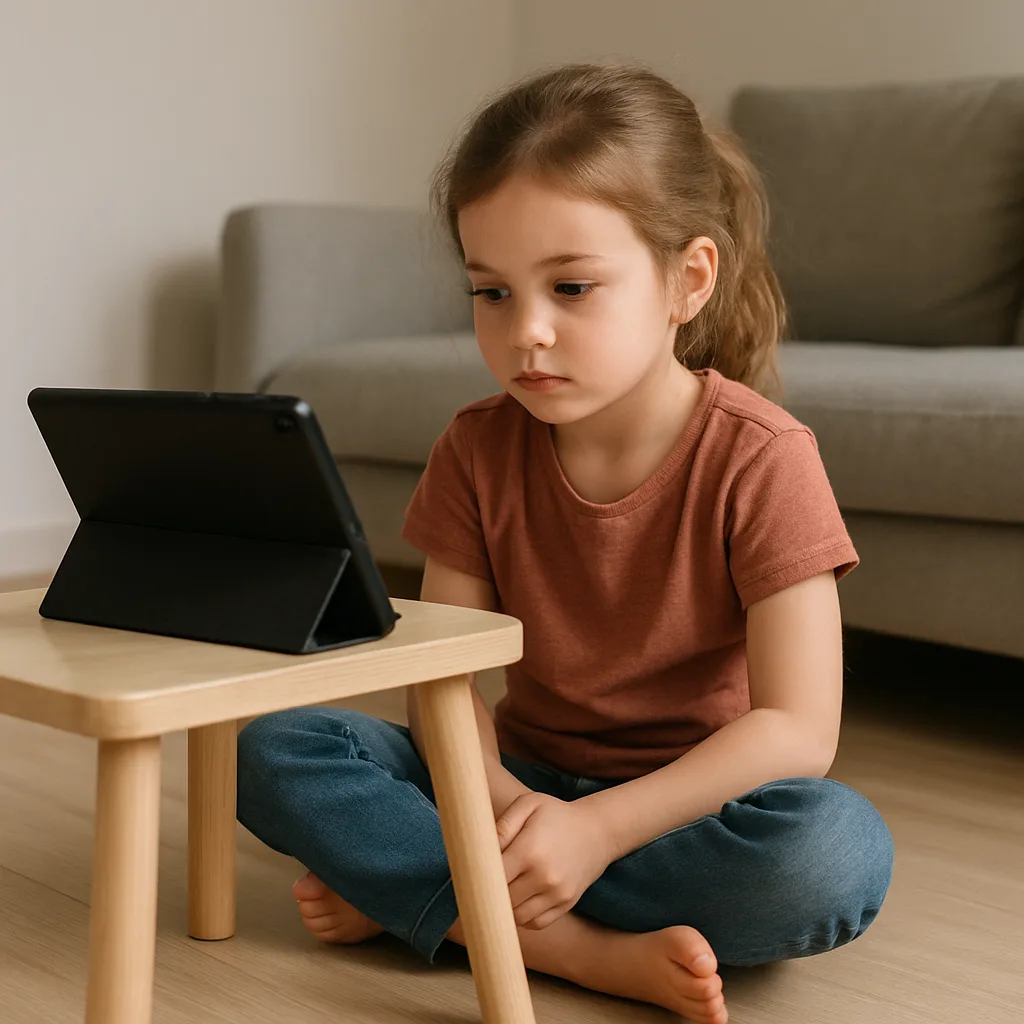 Small Table Nearby Holds a Tablet