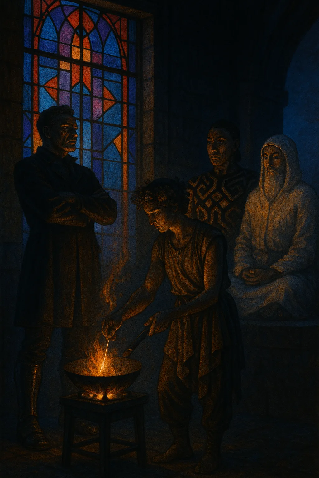 Through a Side-lit Stained-glass Window