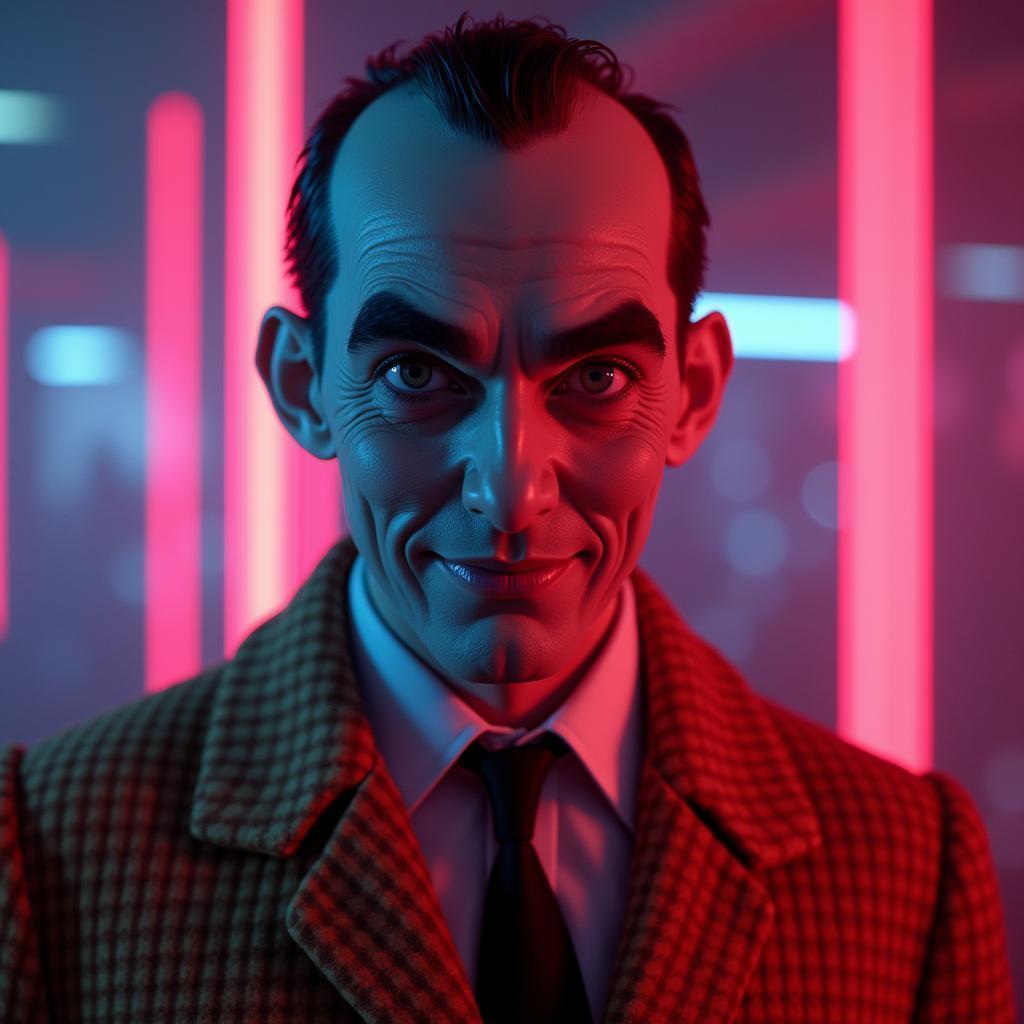 Peewee Herman Meets Max Headroom in Neon