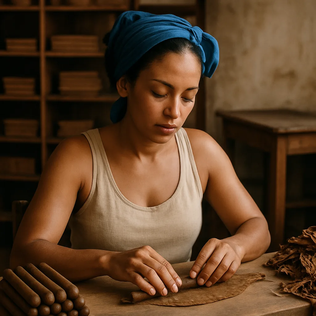 Woman Is Seen Rolling Cigars