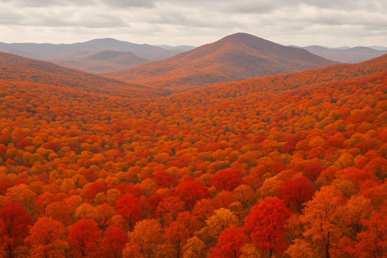 Vast Expanse of Autumnal Forest