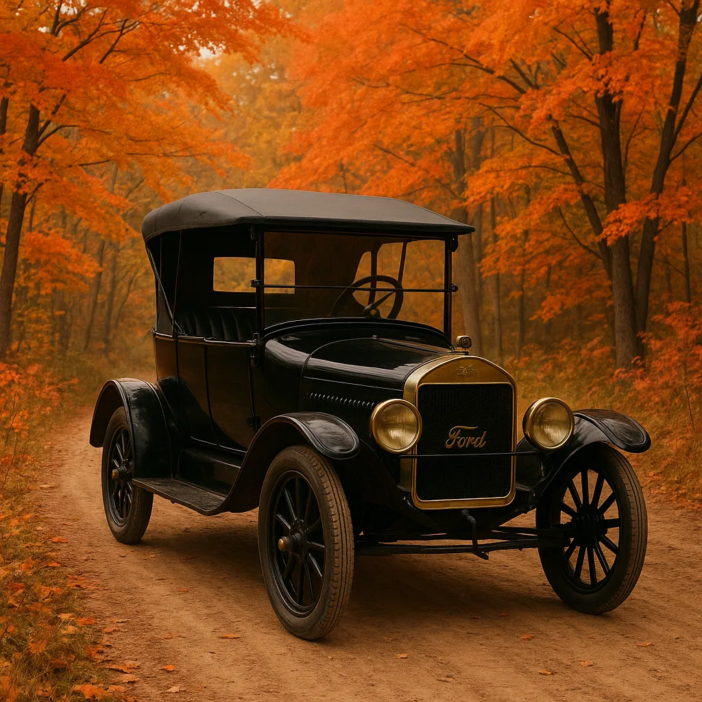 Classic Black Ford Model T Resting on a Dirt Path