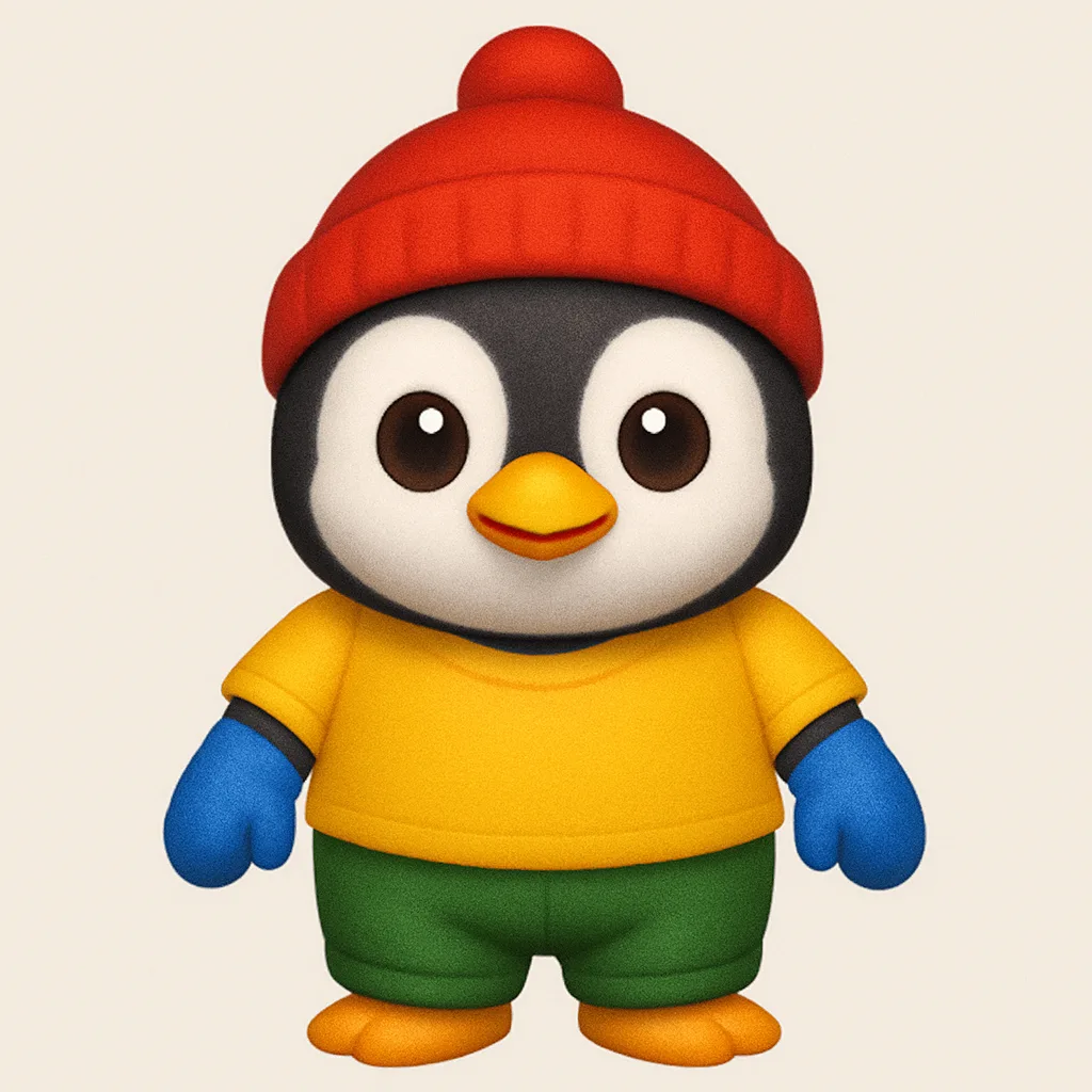 Emoji Depicting a Baby Penguin Dressed in a Red Hat