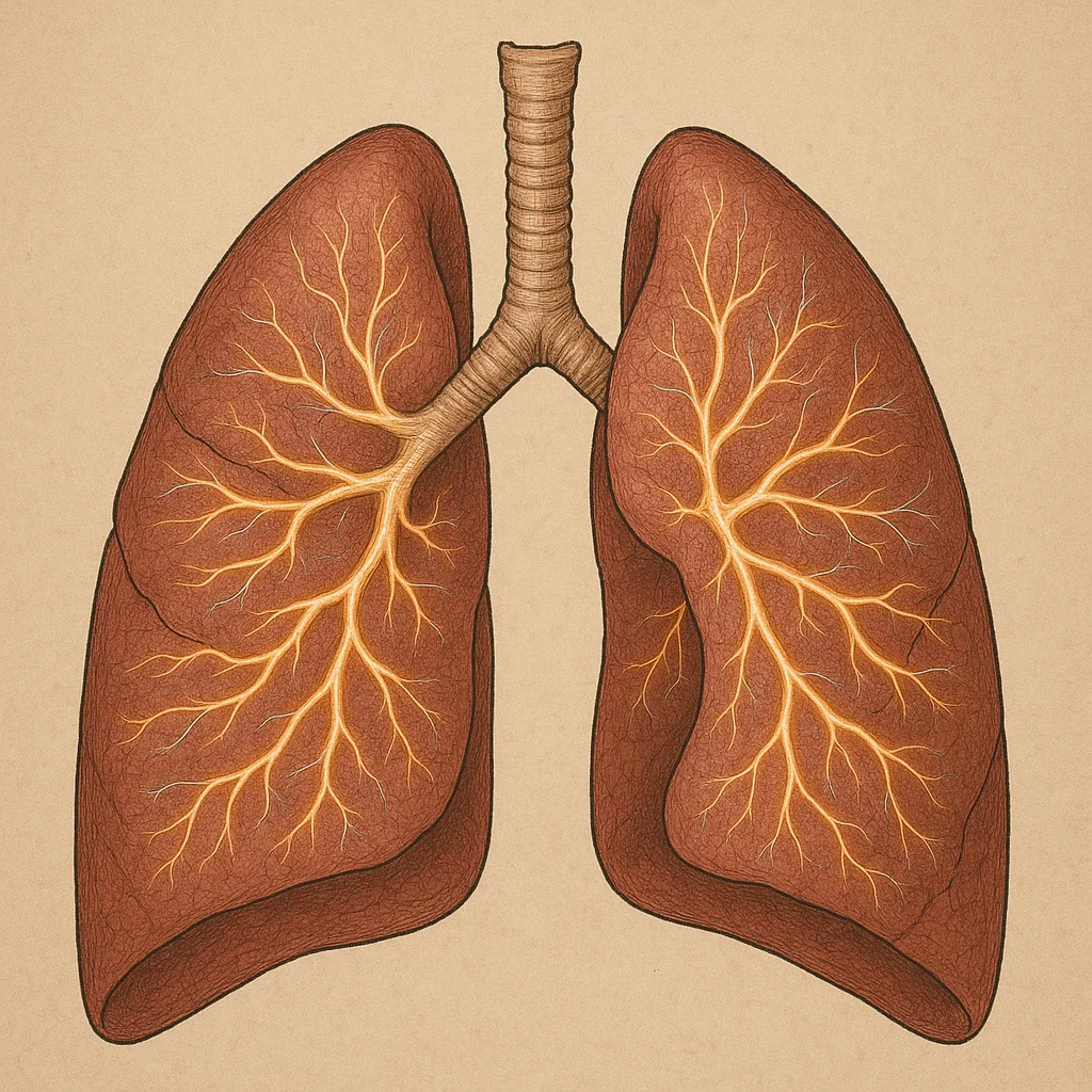 Anatomical Depiction of the Human Lungs Featuring Delicate Veins