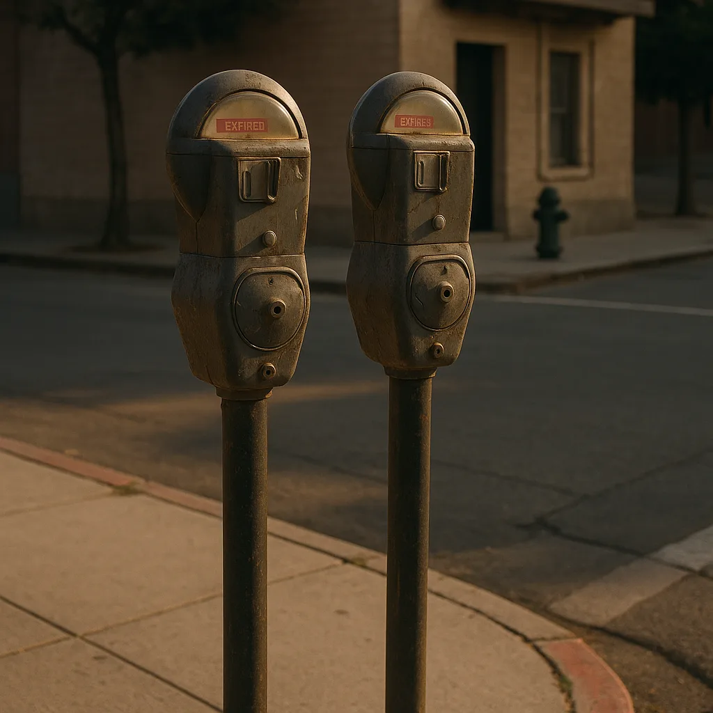 Detailed Depiction of a Tranquil Street Corner Showcasing Two Vintage