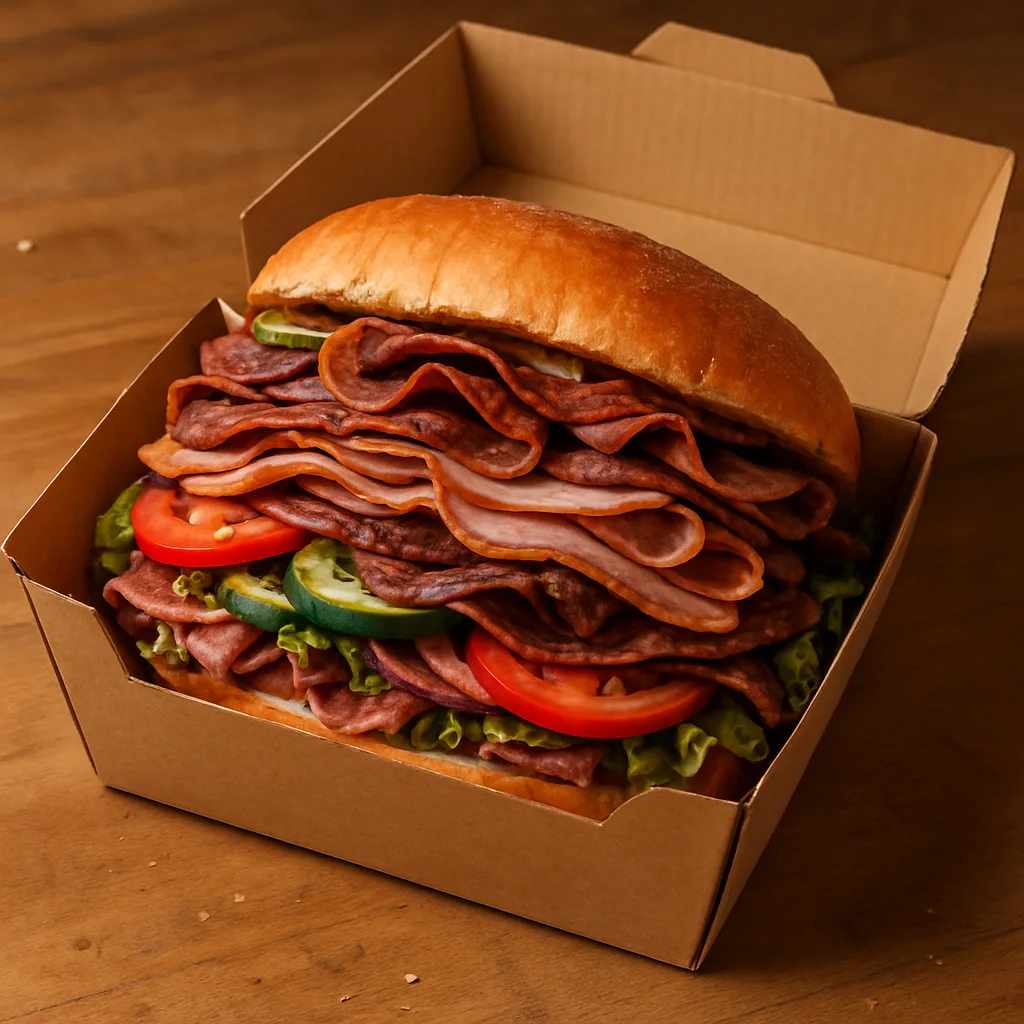 Heaping Sandwich Stuffed with Assorted Meats