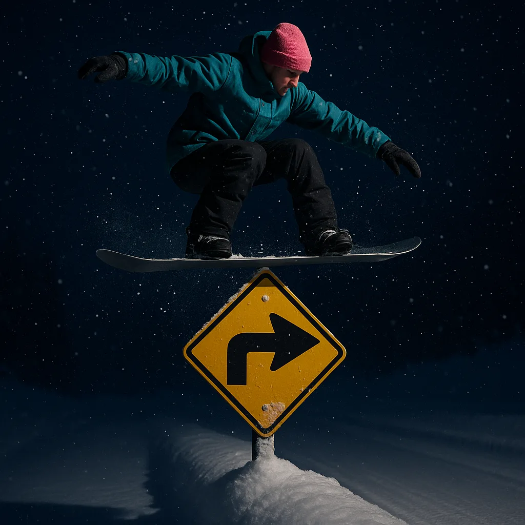 Snowboarder Wearing a Teal Jacket
