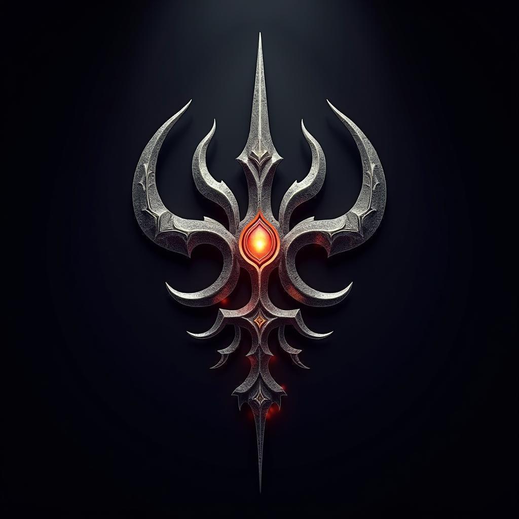 Menacing Newten Emblem With Mystical Glowing Runes