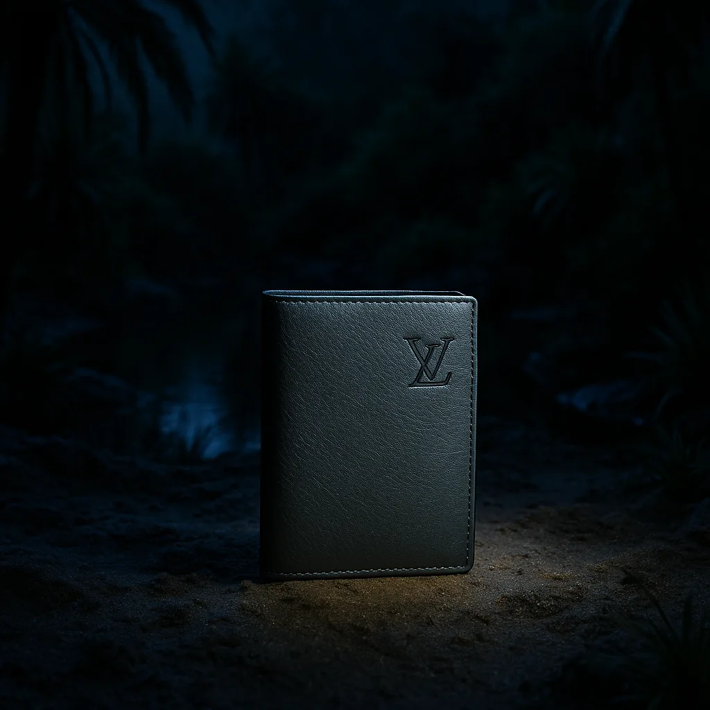 Gunmetal Wallet with Debossed Monogram