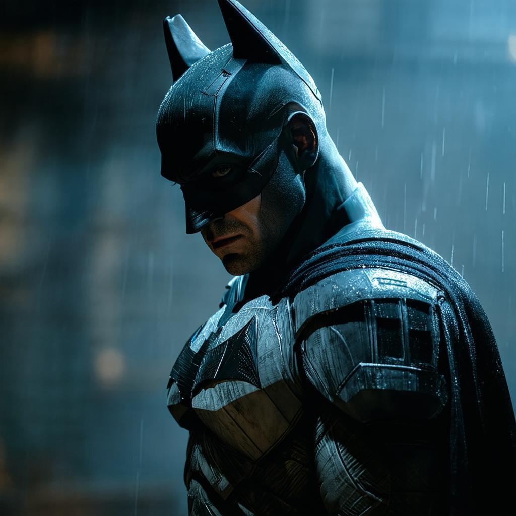 Batman in Deep Shadowed Cinematic Intensity