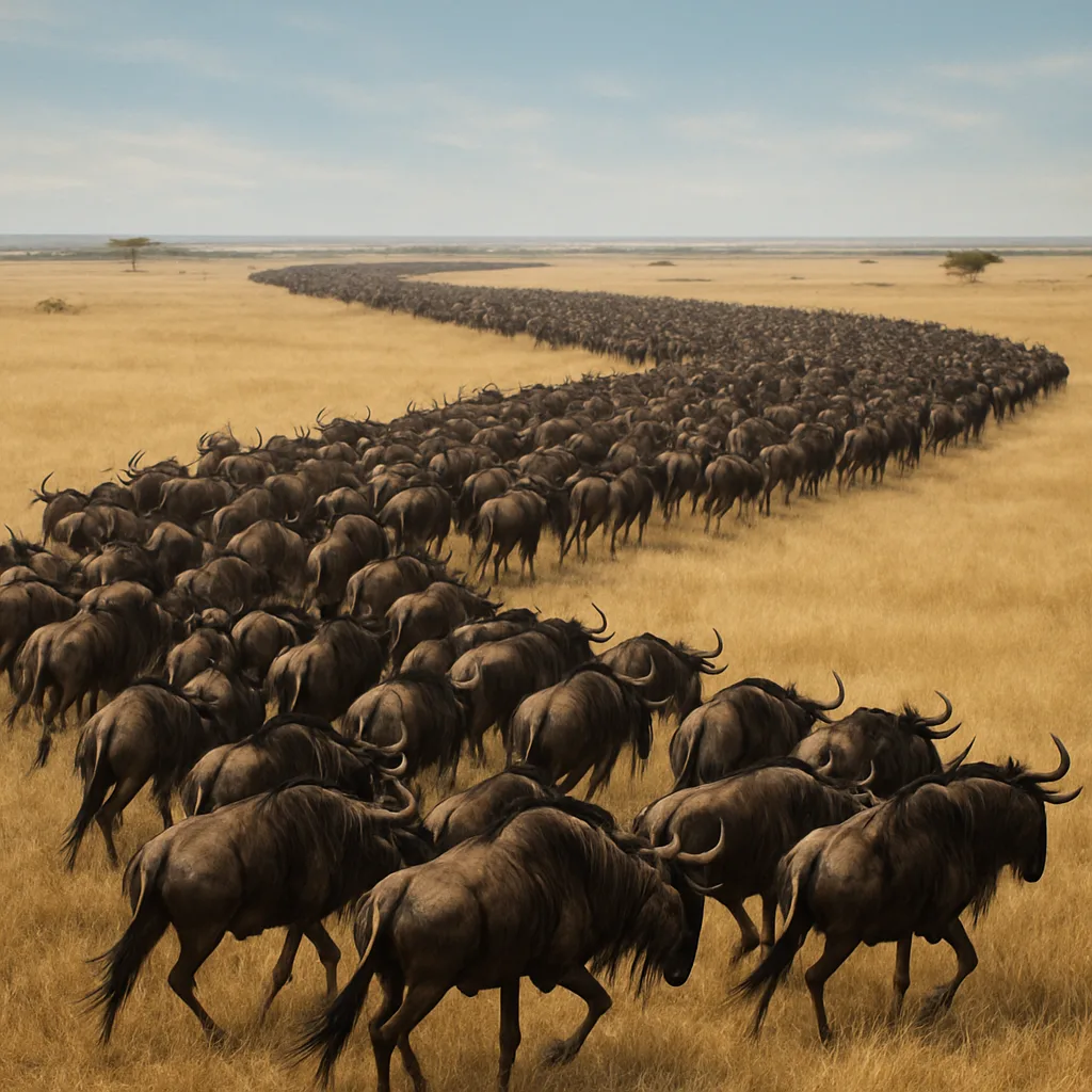 Massive Herd of Wildebeest
