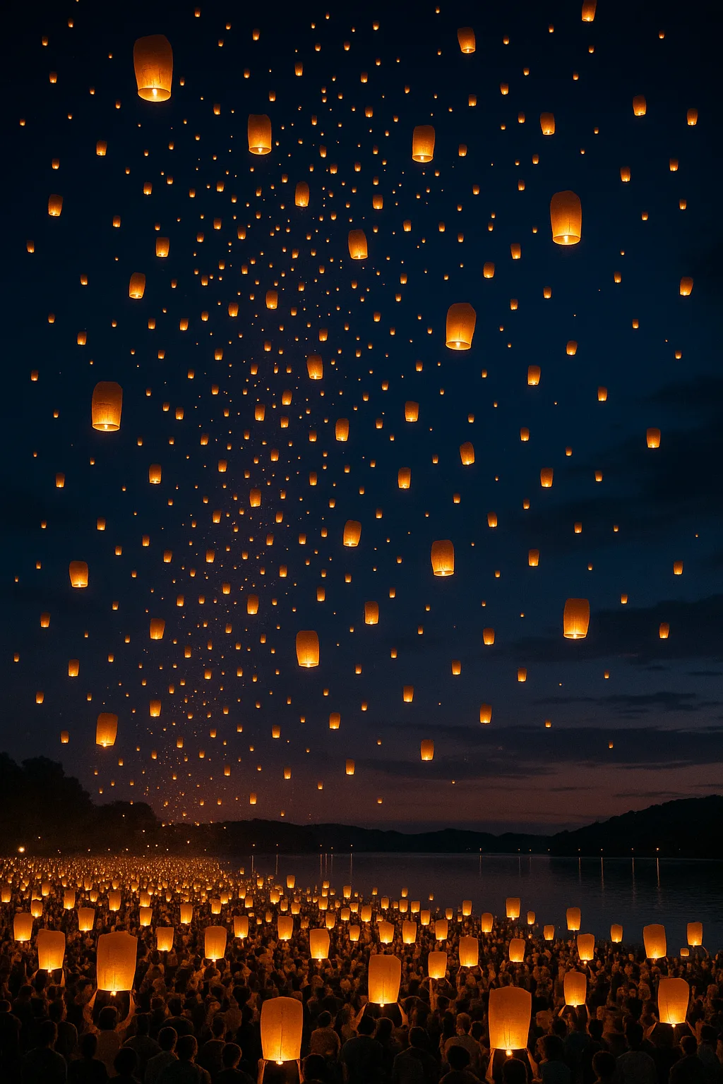 Thousands of Tiny Paper Lanterns Float Skyward