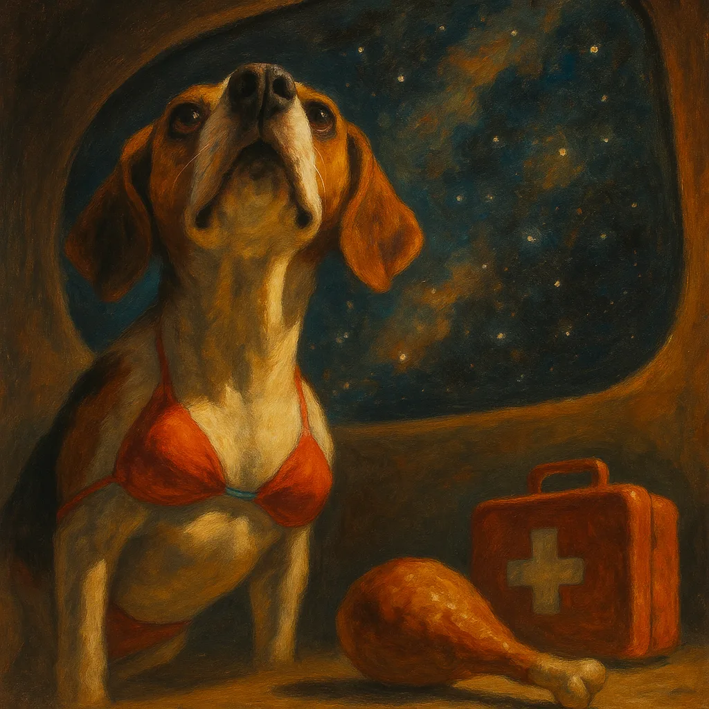 English Foxhound in a Bikini