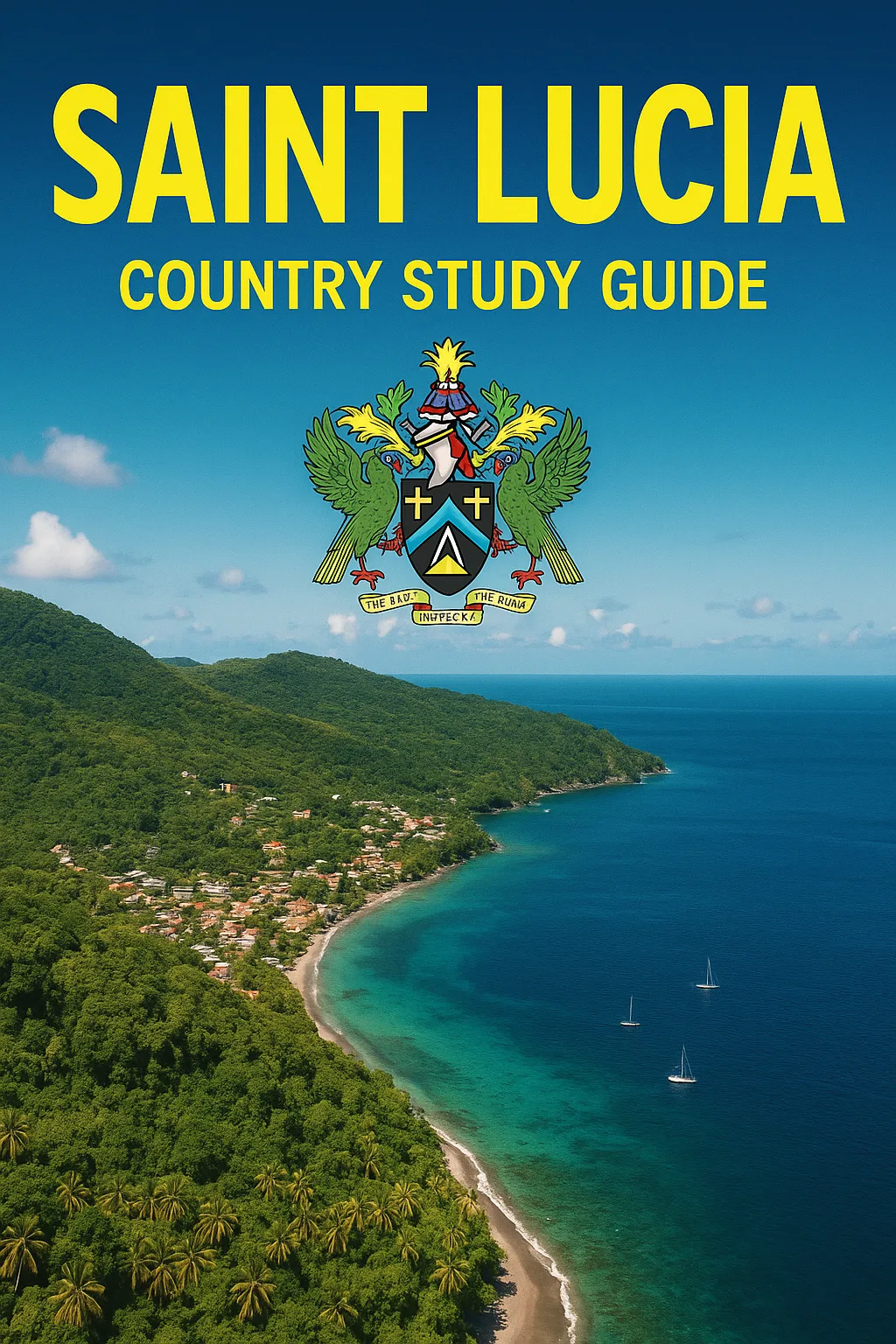 Saint Lucia Country Study Guide Cover Featuring Bold Yellow Text