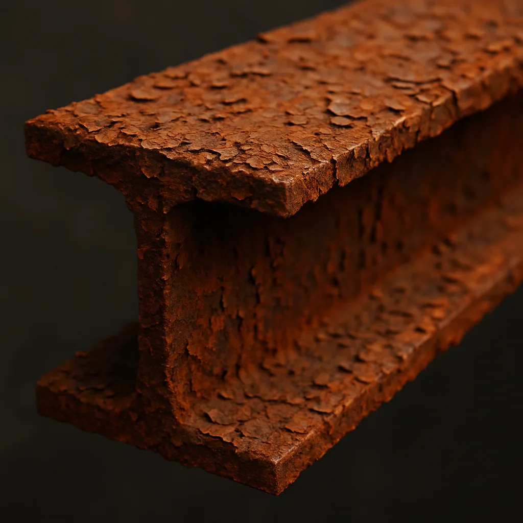 Steel Beam Coated in Brittle